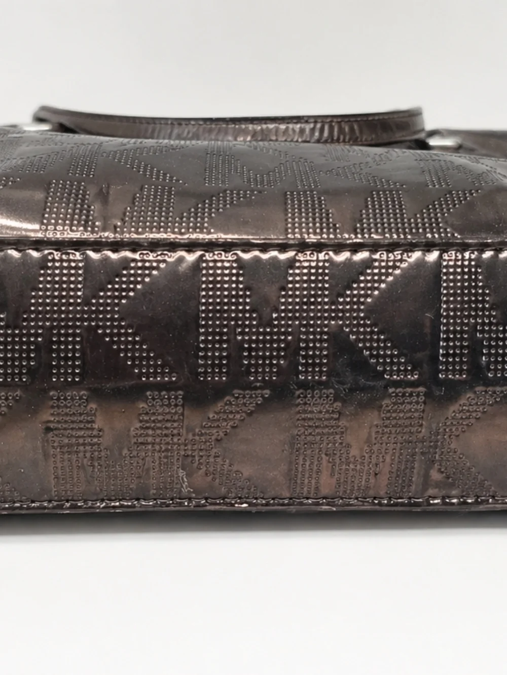MICHAEL KORS Metallic Taupe MK Logo Tote